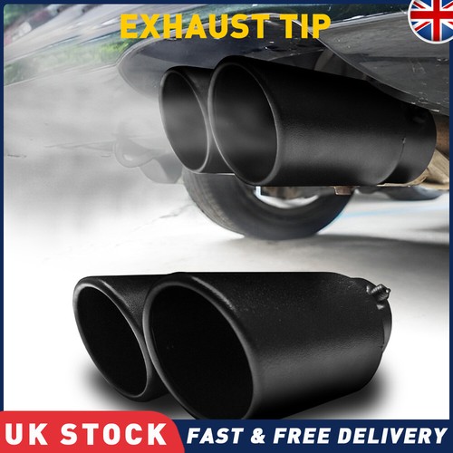 Black dual outlet exhaust tip - black,