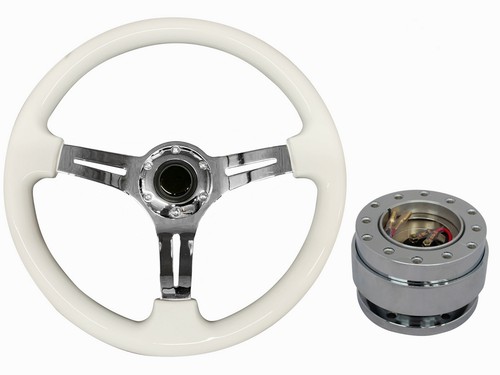 White chrome 350mm - ts, steering