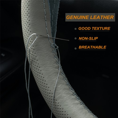Grey genuine leather - 15'',