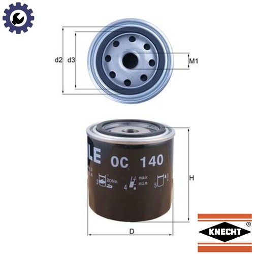 Oil filter 140 - oc,
